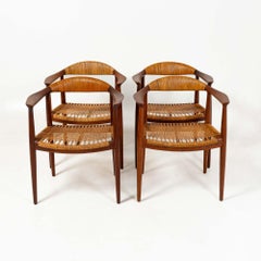 Hans Wegner für Johannes Hansen JH501 "The Chair" Viererset aus Teakholz und Rohrholz