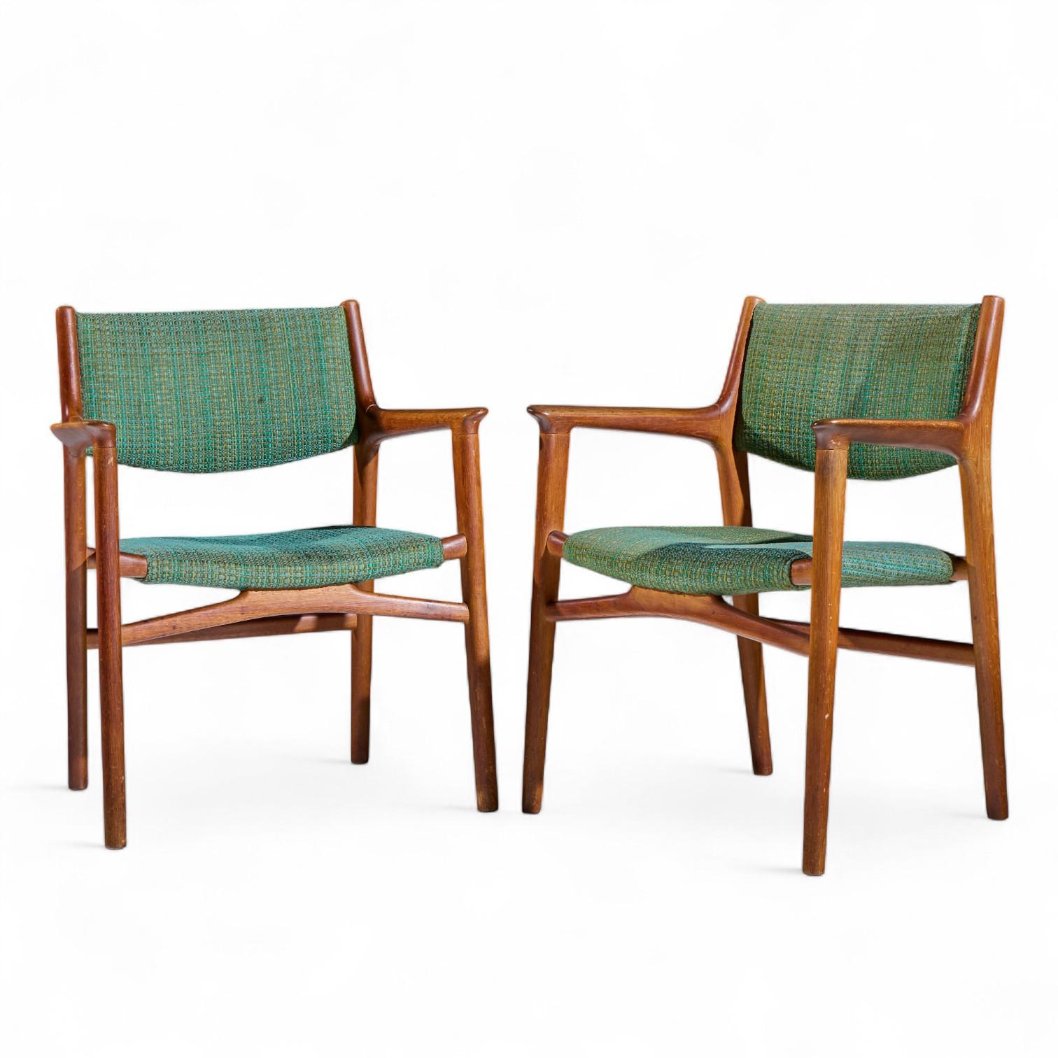 Mid-Century Modern Hans Wegner pour Johannes Hansen JH515 Chaises d'appoint danoises en teck - Paire en vente