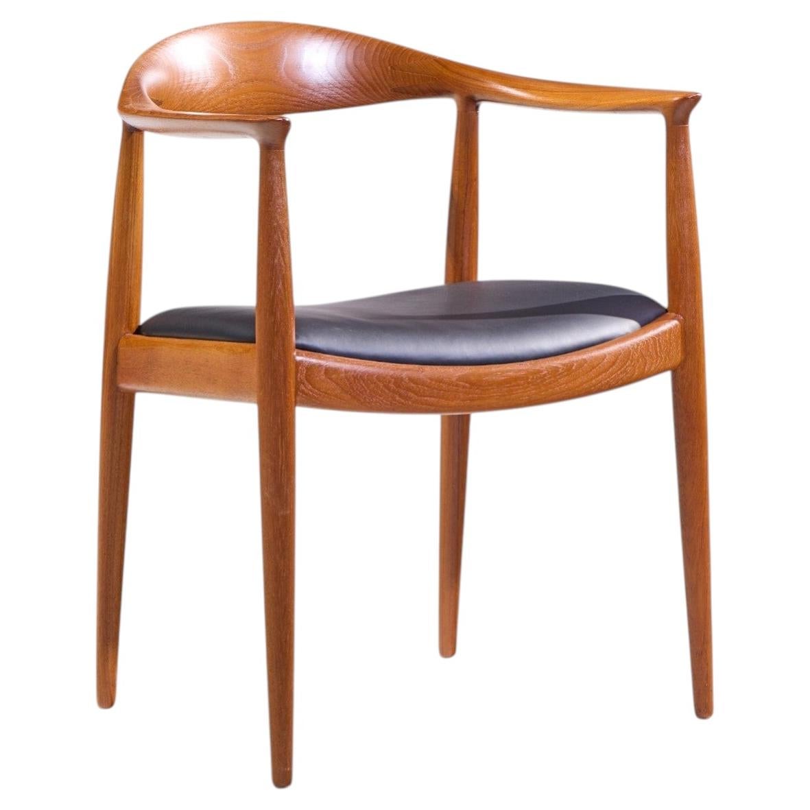 Hans Wegner for Johannes Hansen Mid Century Danish Teak The Chair For Sale