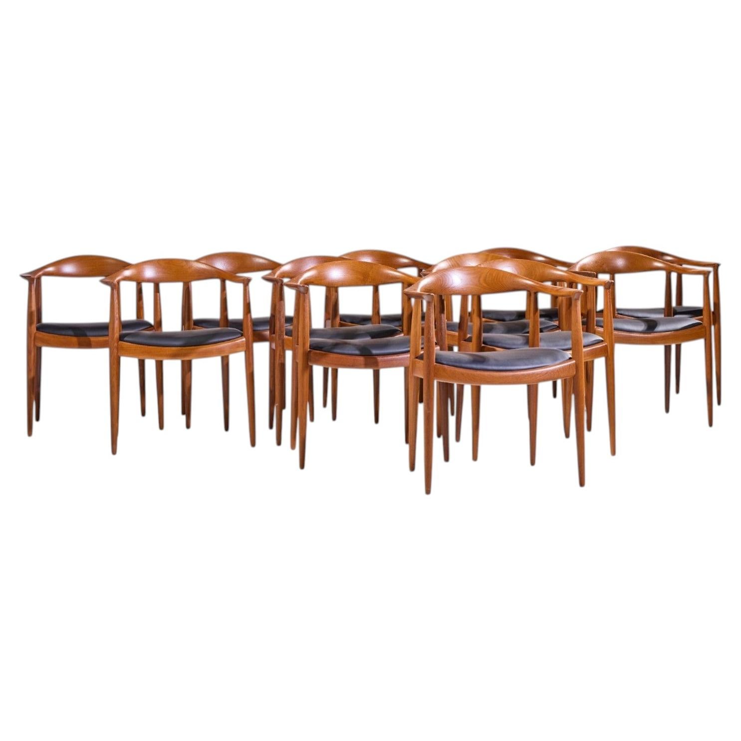 Hans Wegner for Johannes Hansen Mid Century Danish Teak The Chair - Set of 12