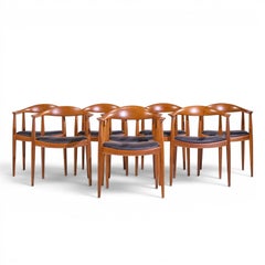 Hans Wegner pour Johannes Hansen Chaise en teck danoise du milieu du siècle - Lot de 8