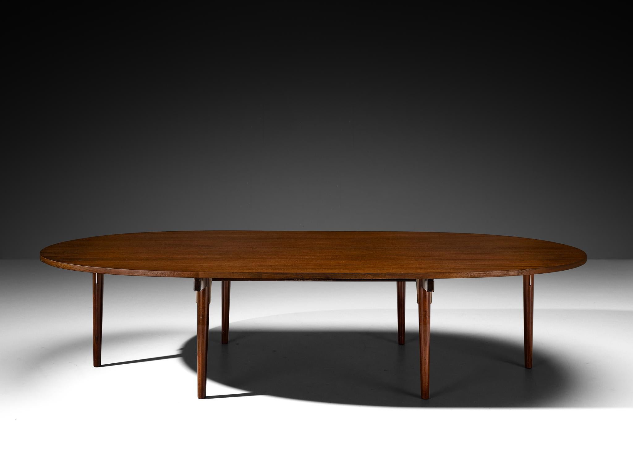Metà XX secolo Hans Wegner per Johannes Hansen Raro Grande Tavolo da Pranzo in Mogano in vendita