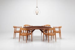 Chaises de salle à manger "The Chair" de Hans Wegner pour Johannes Hansen Ensemble de six chaises en Oak 1960