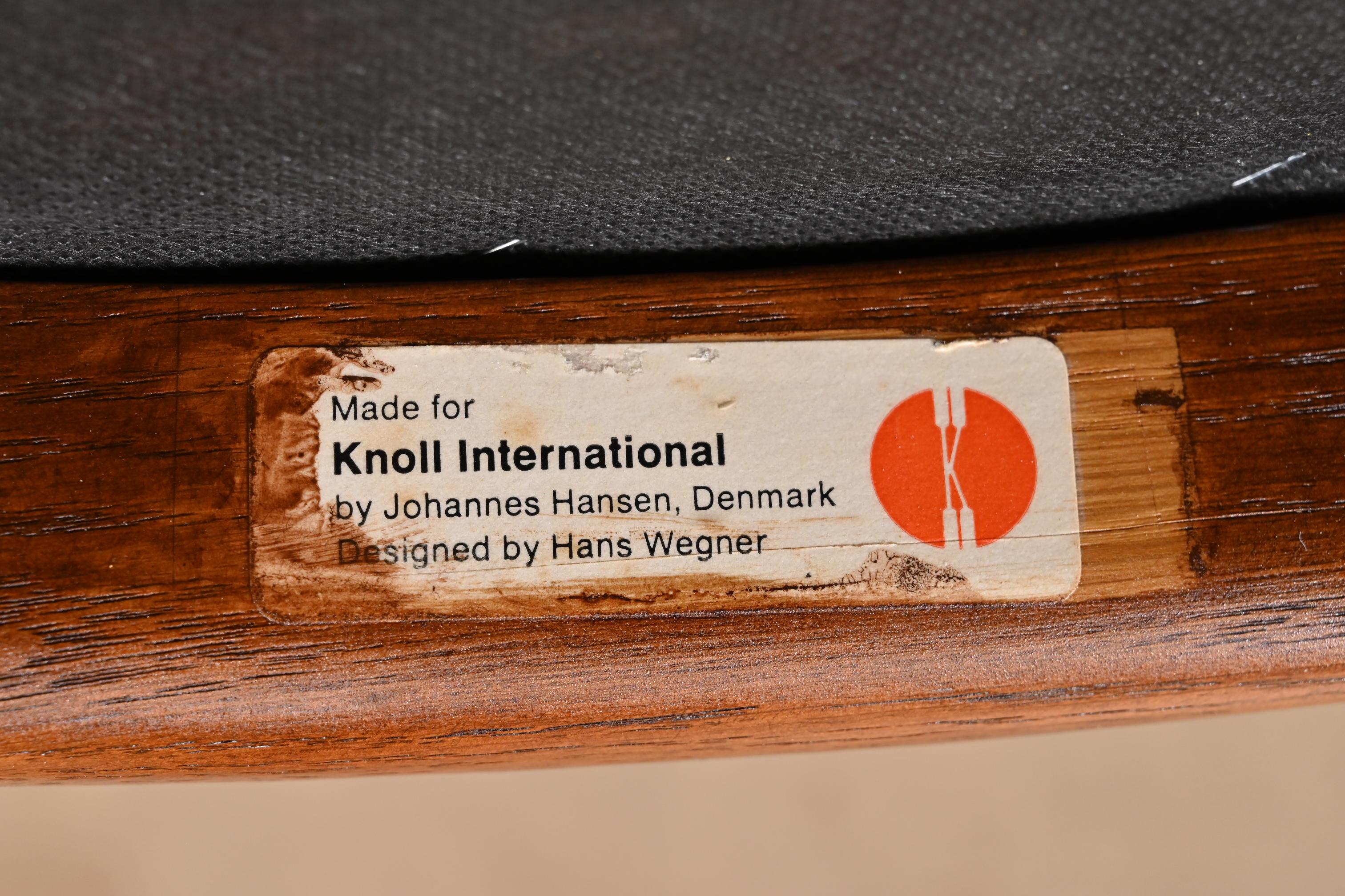 Hans Wegner For Johannes Hansen The Chair Oak And Leather Round Chair 