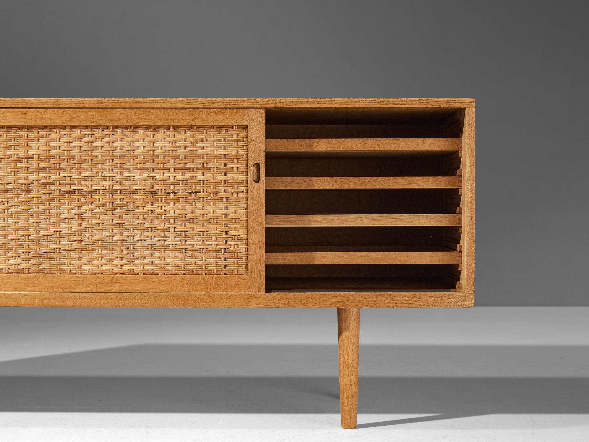 Mid-20th Century Hans Wegner for Ry Møbler Sideboard in Cane and Oak