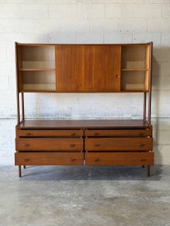 Hans Wegner for Ry Mobler Large Teak Credenza with Hutch Danish Vintage 1960s