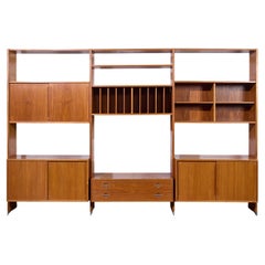 Hans Wegner for Ry Mobler RY-100 Mid Century Danish Teak 3 Bay Modular Wall Unit