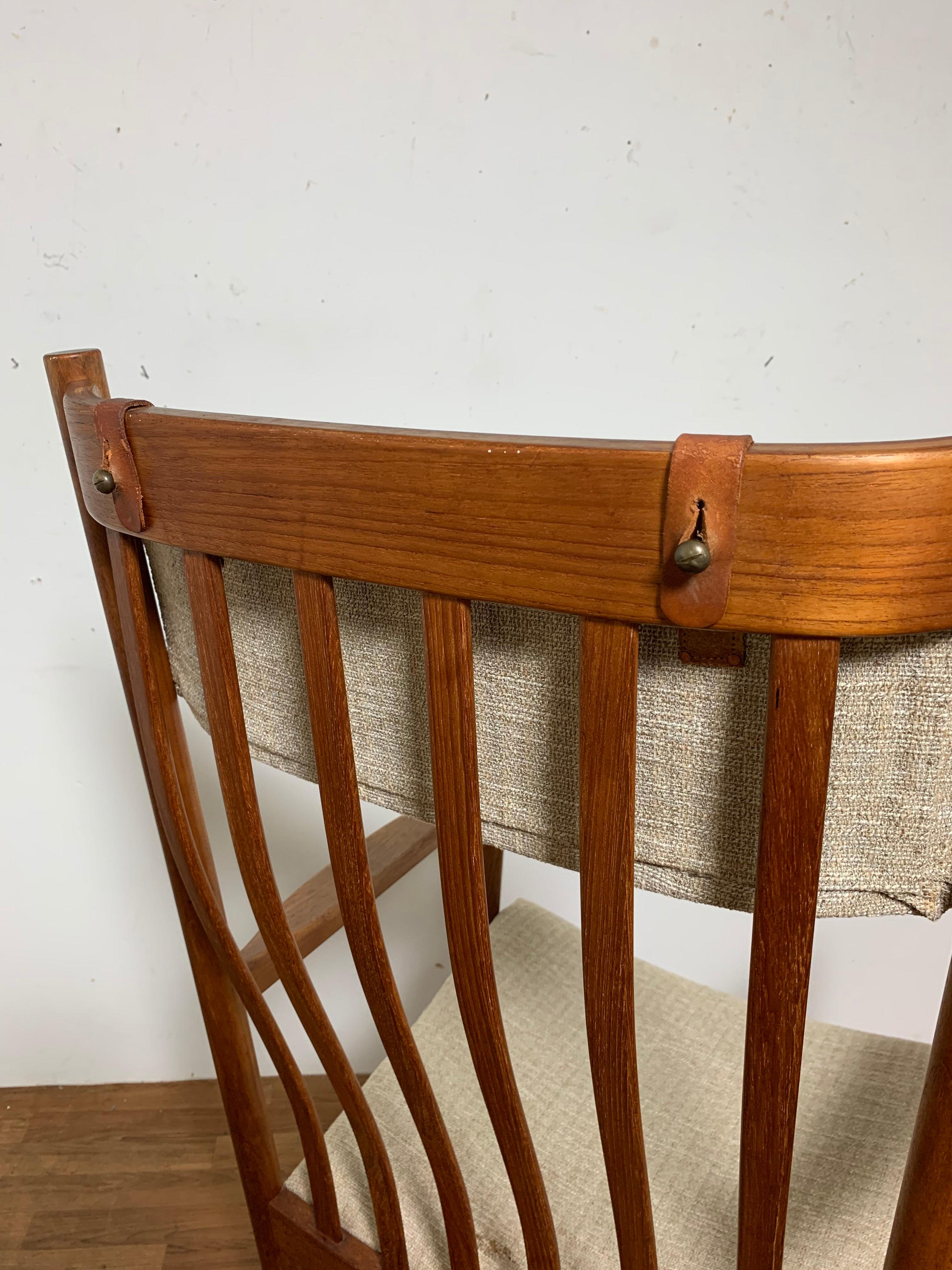 Scandinavian Modern Hans Wegner for Tarm Stole Danish Teak Rocker, Circa 1960s