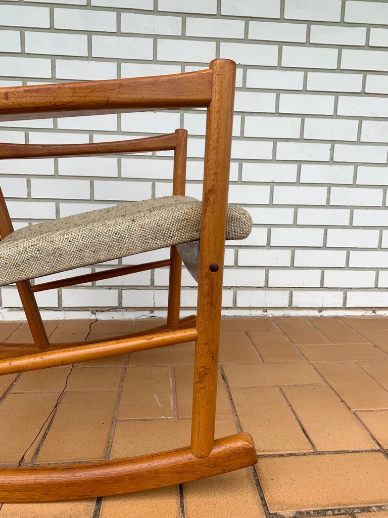 Hans Wegner for Tarm Stole Danish Teak Rocking chair. For Sale 2