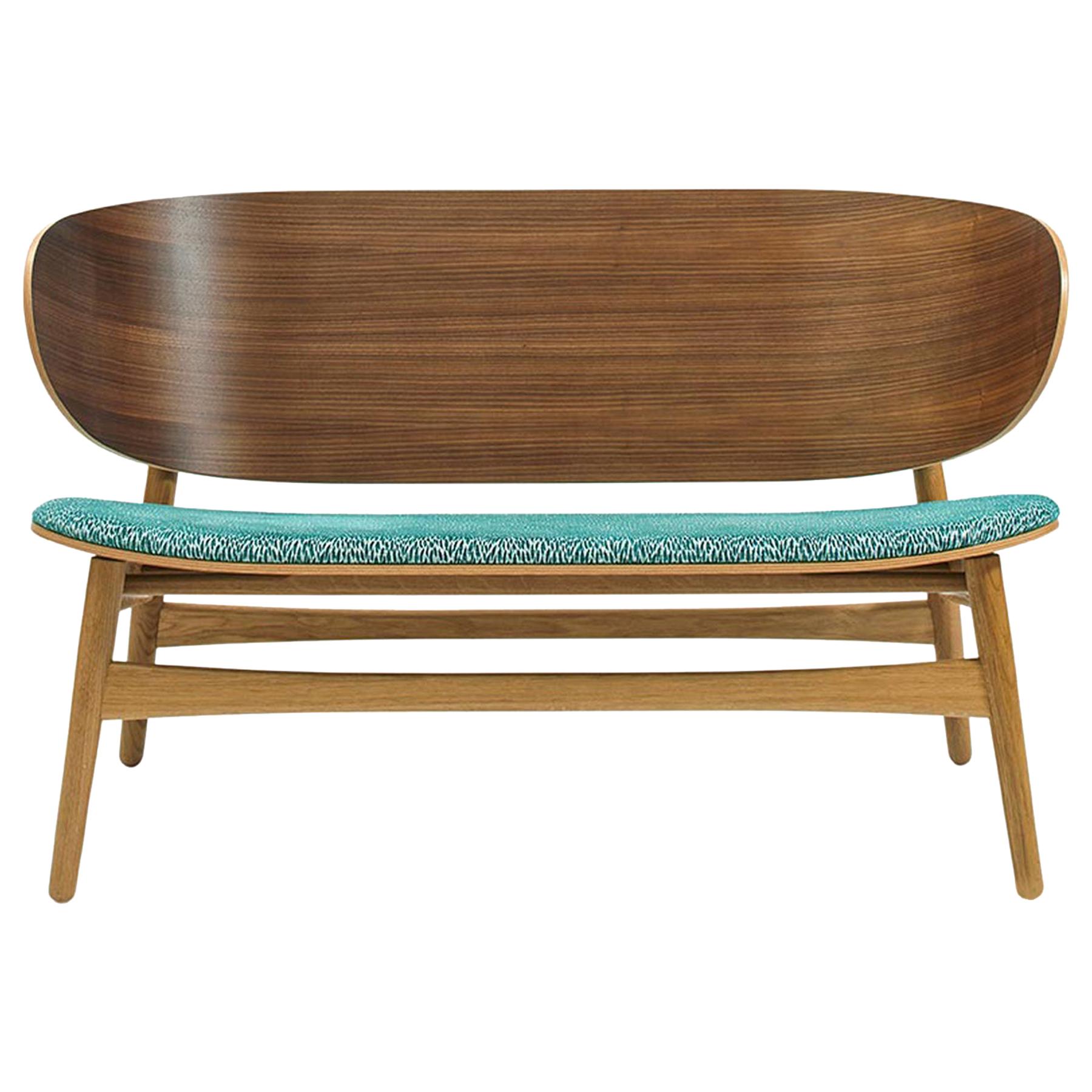 Hans Wegner GE-1935 Bench with Upholstered Seat, Lacquered Oak