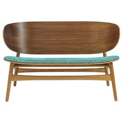 Hans Wegner GE-1935 Bench with Upholstered Seat, Lacquered Oak