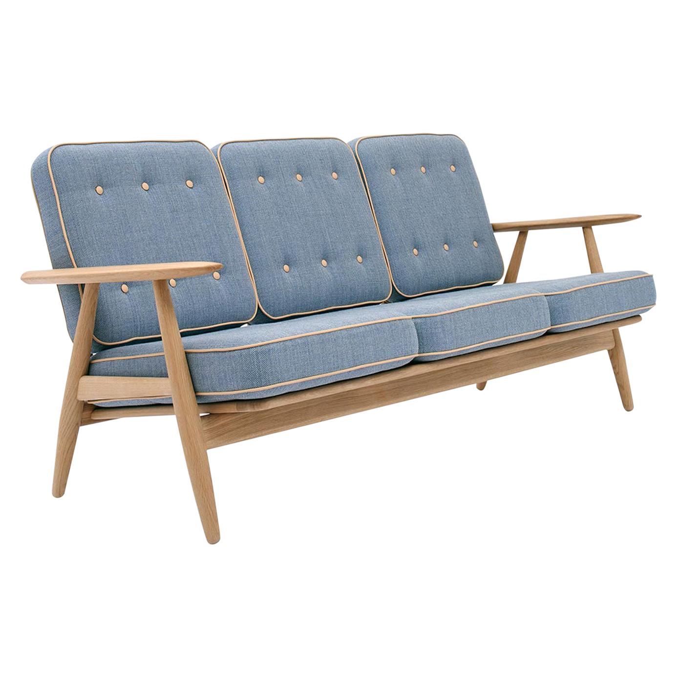 Hans Wegner GE-240/3 Sofa, Lacquered Oak For Sale