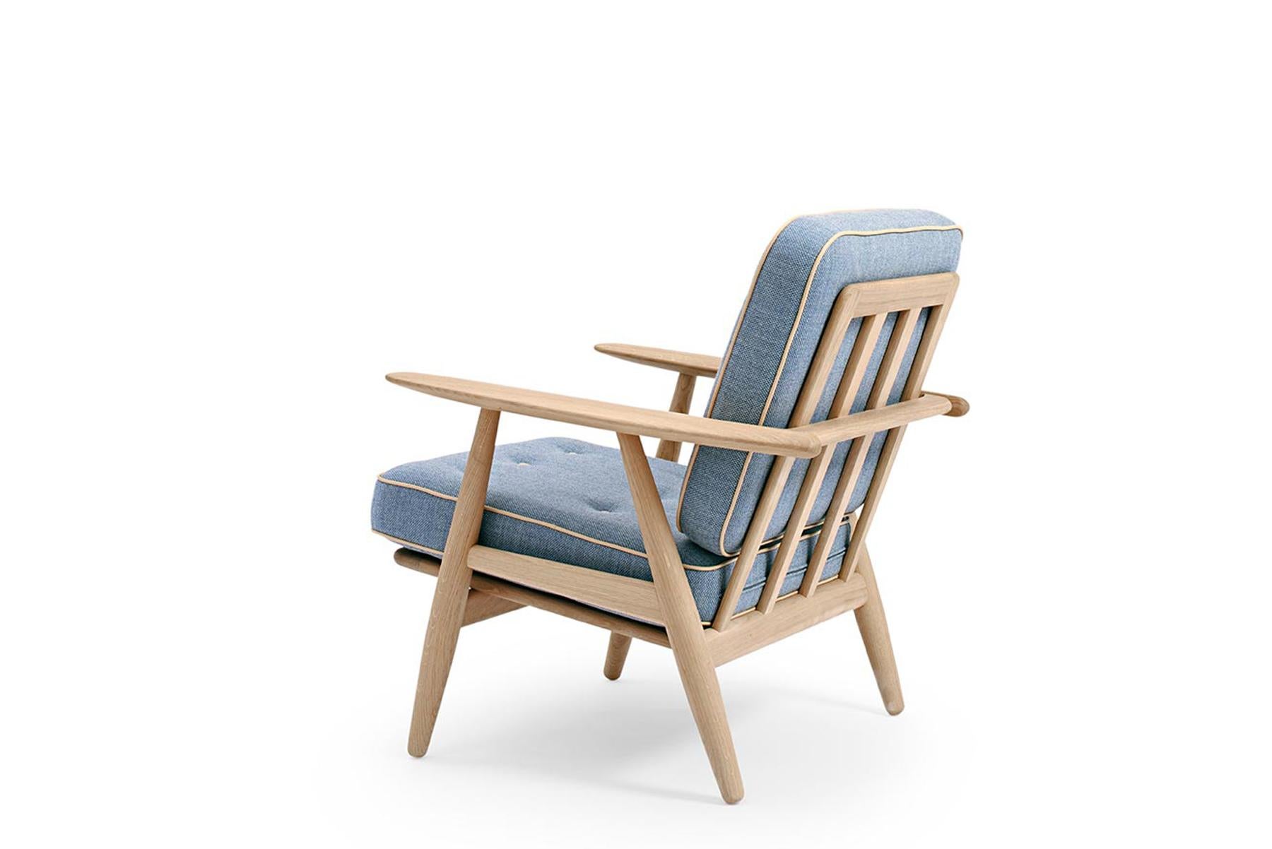 Danish Hans Wegner GE-240 Lounge Chair, Lacquered Oak For Sale