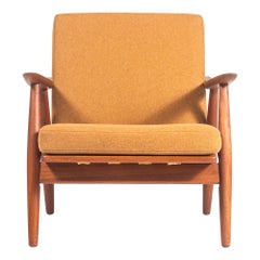 Hans Wegner GE-270 Chaise longue en laine canadienne sèche de tournesol