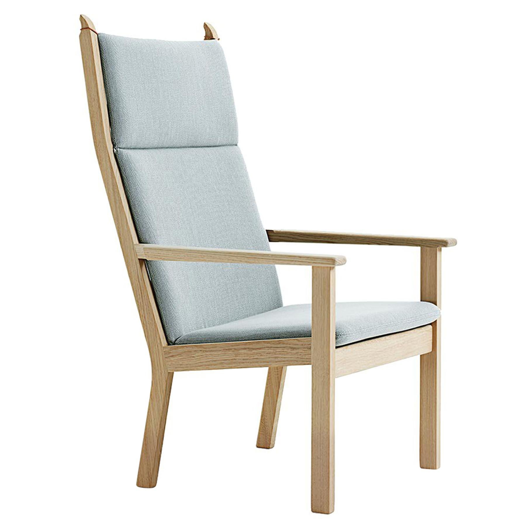 Hans Wegner GE-284A Highback Lounge Chair, Stained Beech For Sale