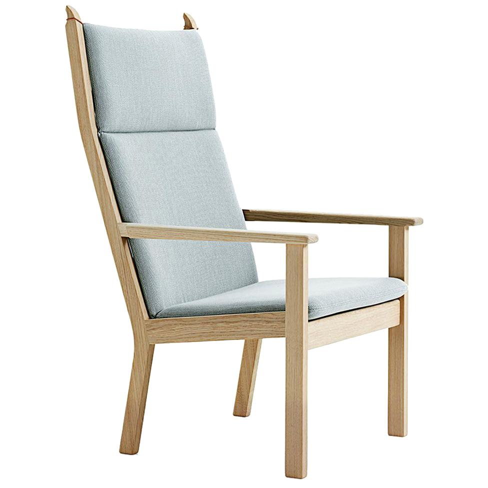 Hans Wegner GE-284A Highback Lounge Chair, Treated Oak For Sale