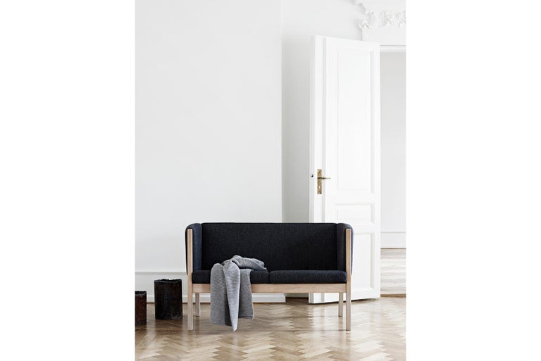 Hans Wegner GE 285 2-Seat Sofa, Lacquered Beech For Sale at 1stDibs