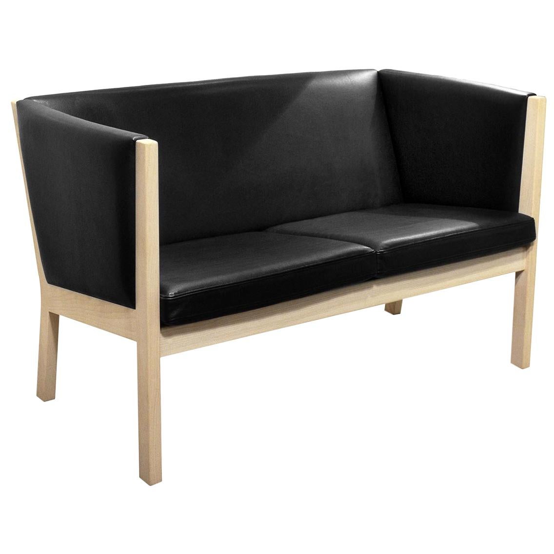 Hans Wegner GE 285 2-Seat Sofa, Lacquered Beech For Sale
