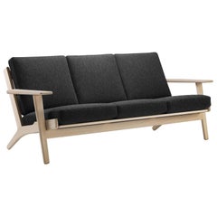 Canapé Hans Wegner GE-290/3 en chêne huilé, tissu d'ameublement Hallingdal 180