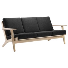 Hans Wegner GE-290/3 Sofa, Oiled Oak, Hallingdal 180 Upholstery
