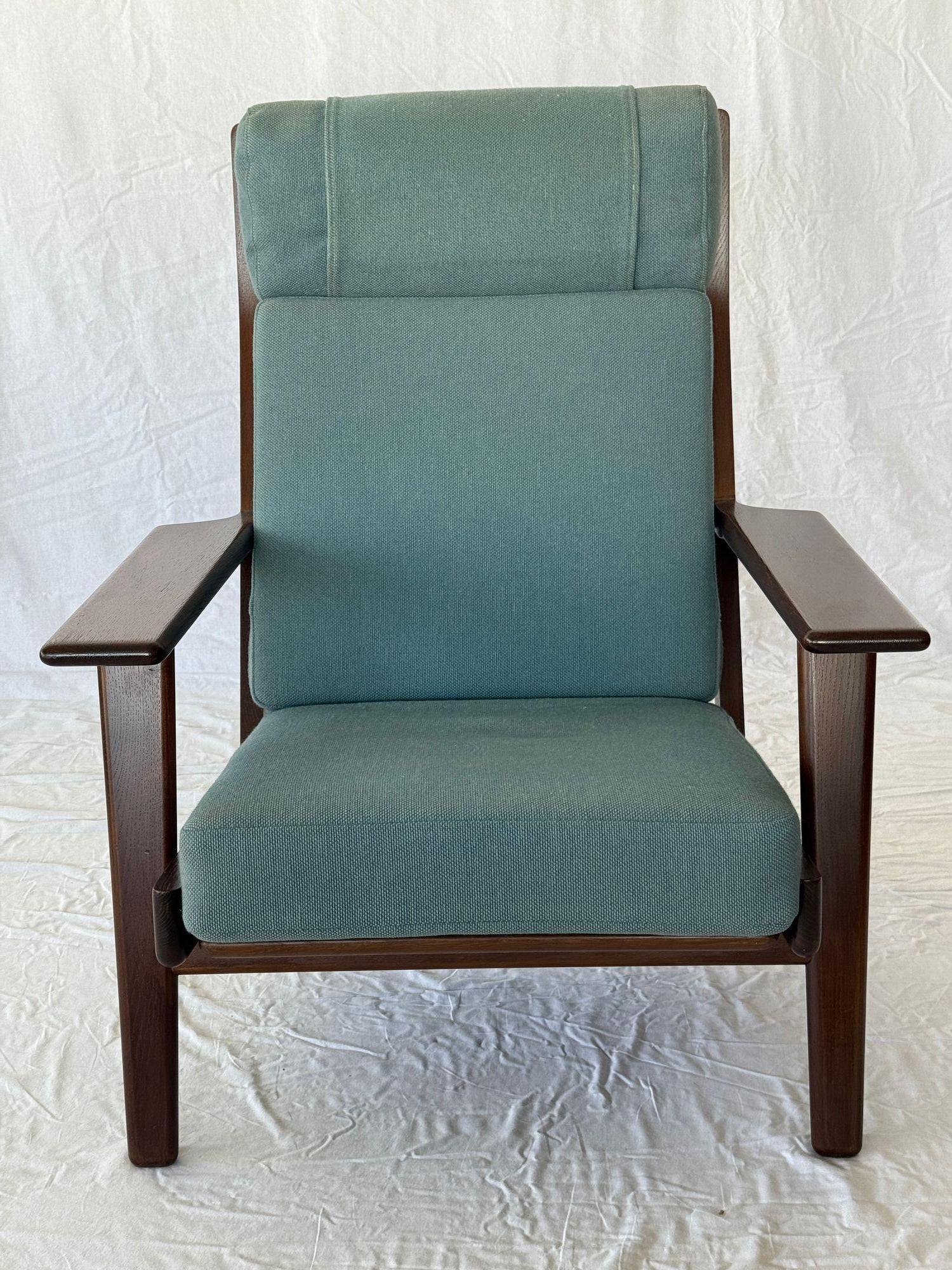 Hans Wegner GE-290 high back armchair designed in 1953 and produced by GETAMA.  Signed With Burned in Signature.
