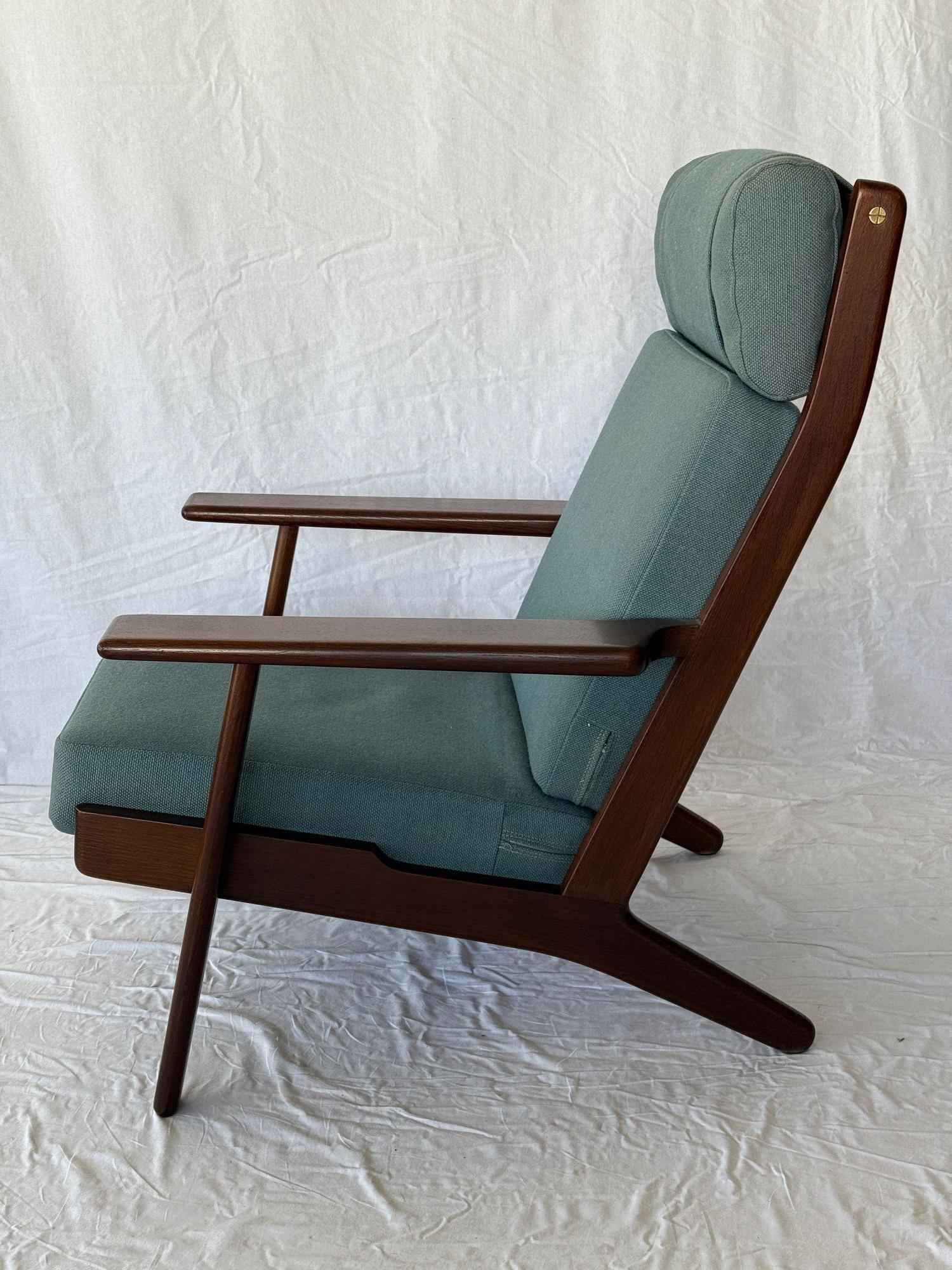 Scandinavian Modern Hans Wegner GE-290 High Back Lounge Chair For Sale