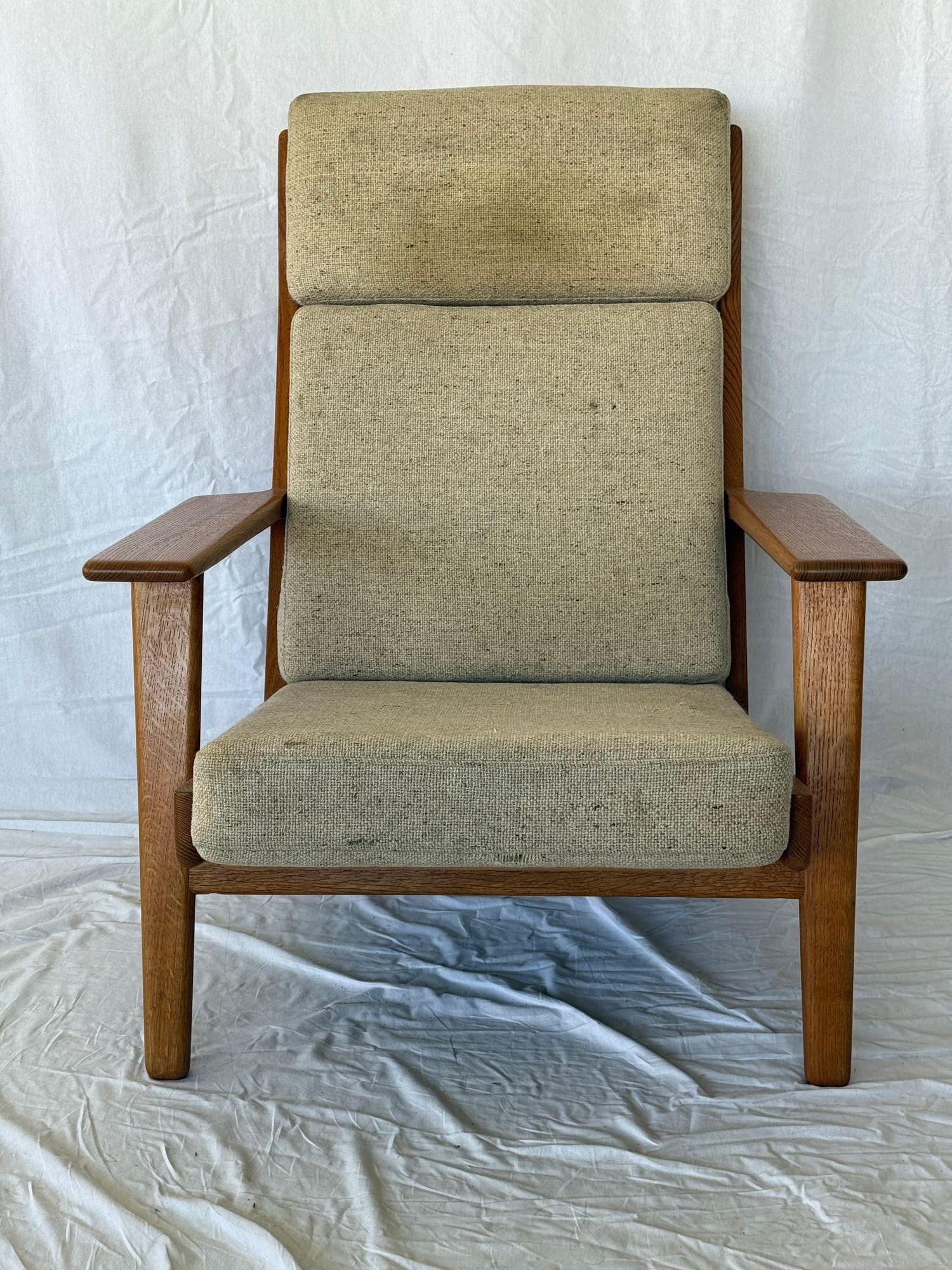 Scandinave moderne Hans Wegner GE-290 Chaise longue à dossier haut en vente