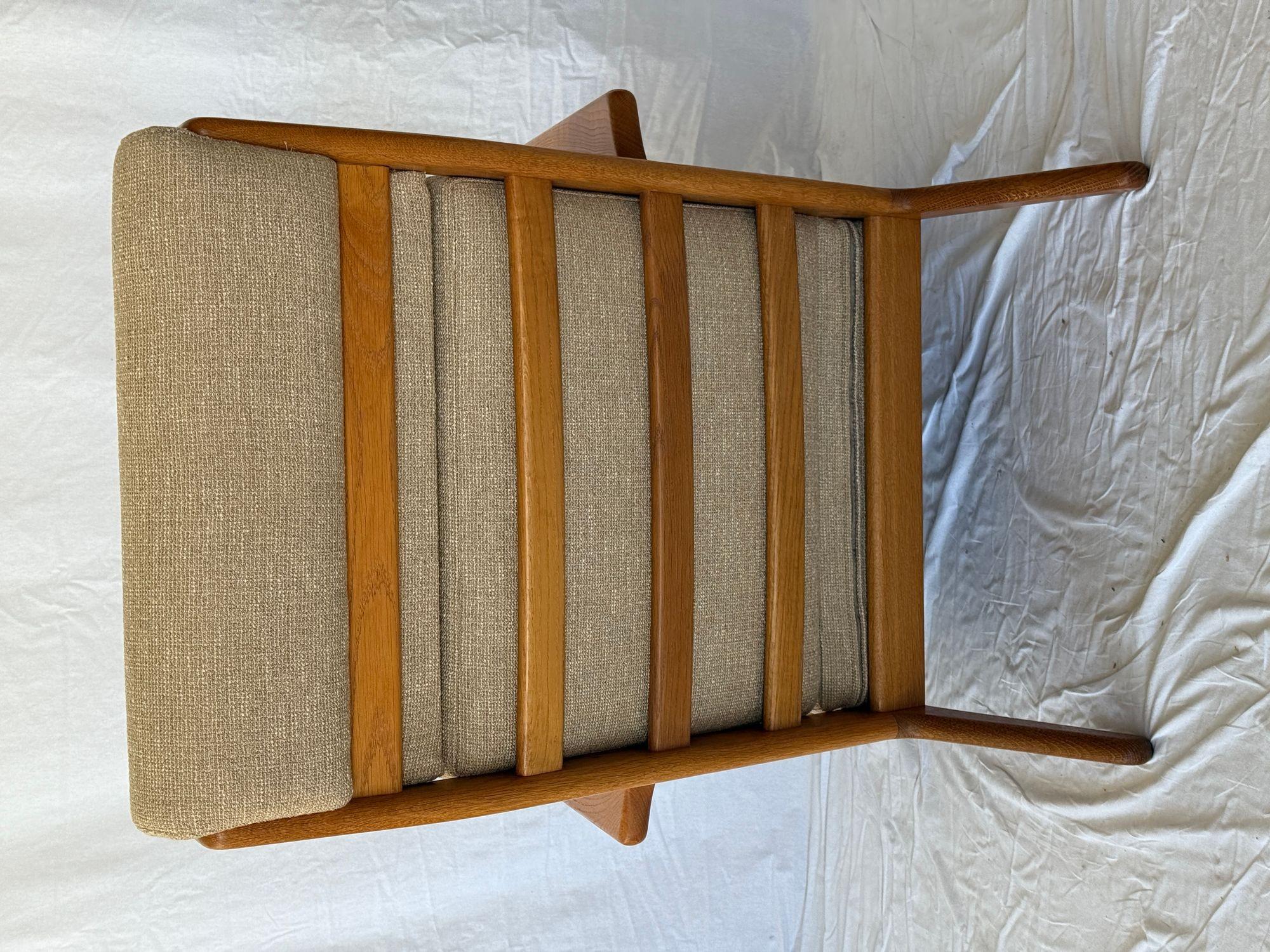 Fabric Hans Wegner GE 290 Highback Lounge Chair For Sale