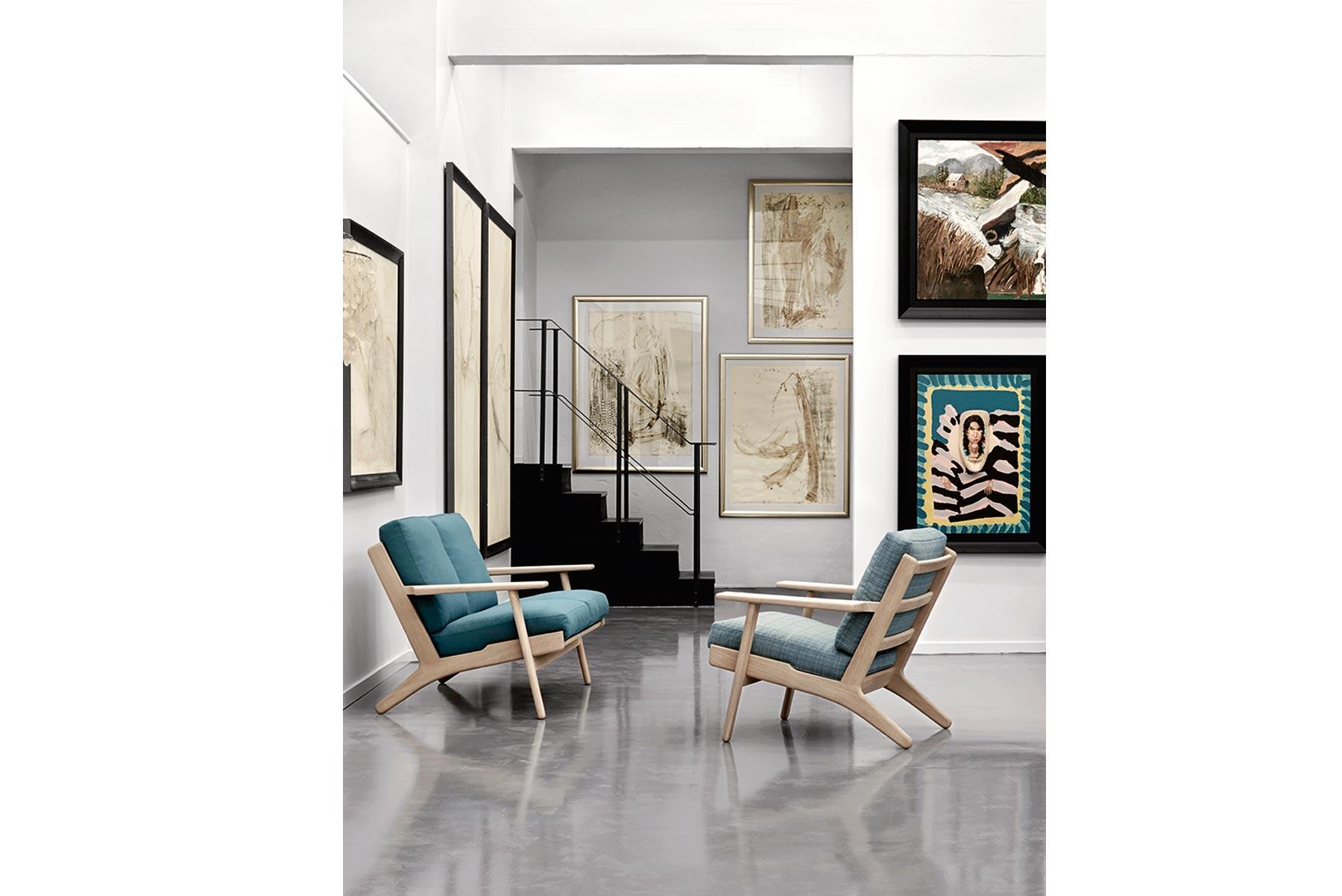 Hans Wegner GE-290 Loungesessel, Buchenholz gebeizt (Dänisch) im Angebot