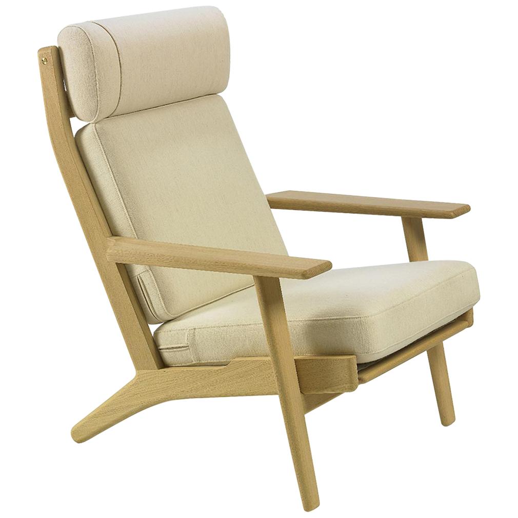 Hans Wegner GE-290A Lounge Chair, Lacquered Oak For Sale