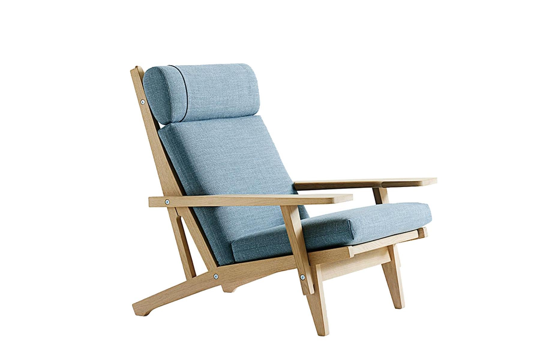 Non vernissé Hans Wegner fauteuil de salon GE-375 avec bras en vente