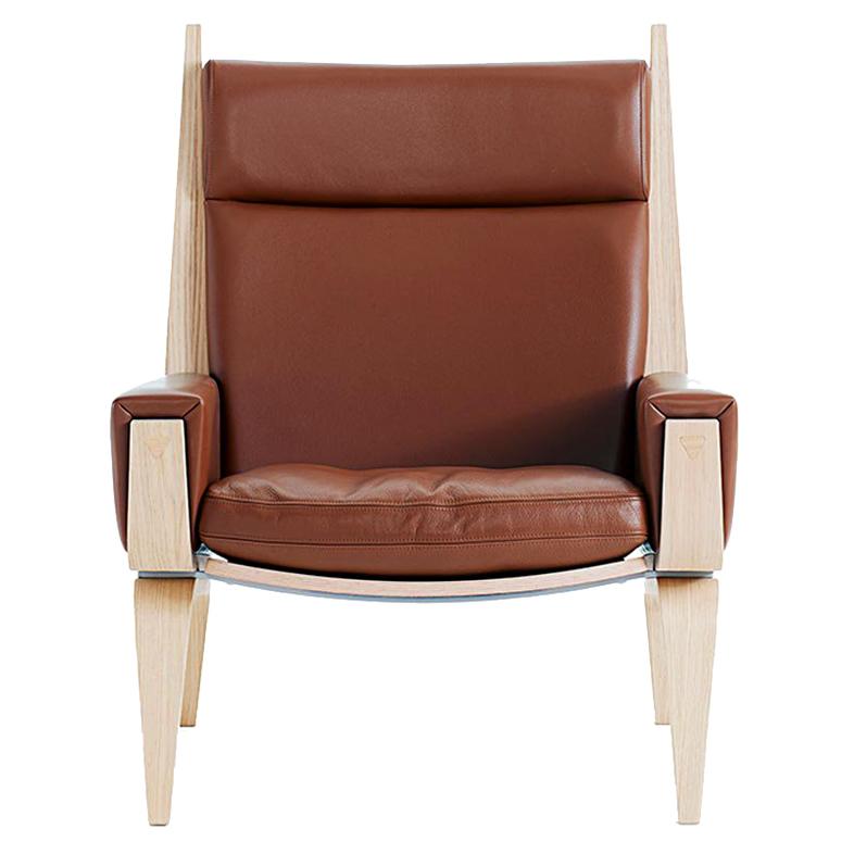 Hans Wegner GE-501A Lounge Chair, Lacquered Oak For Sale