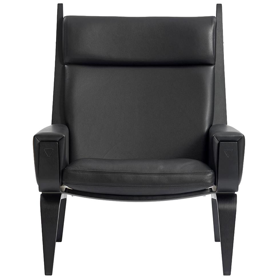 Hans Wegner GE-501A Loungesessel, gebeizte Eiche im Angebot