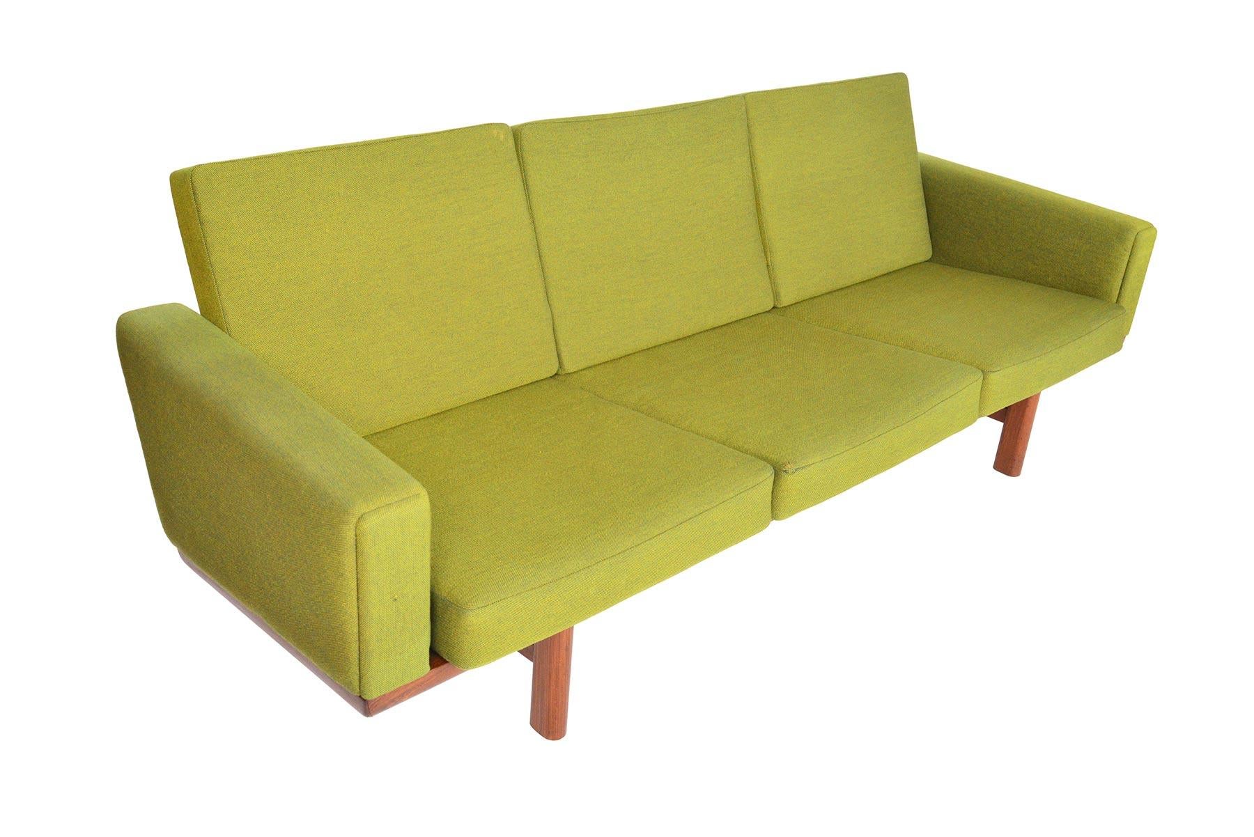 Scandinavian Modern Hans Wegner GE236/3 Walnut Three-Seat Sofa