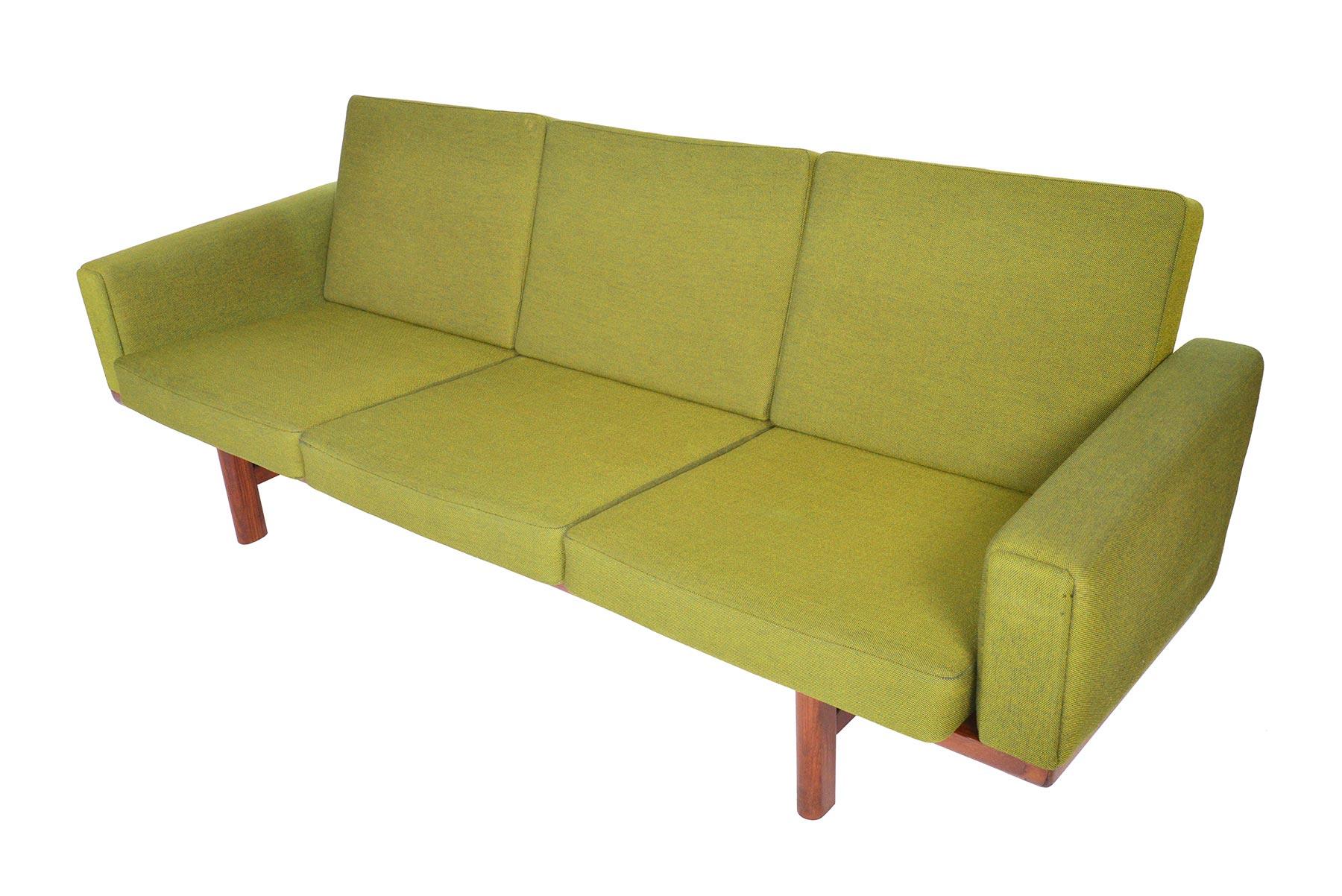 Danish Hans Wegner GE236/3 Walnut Three-Seat Sofa