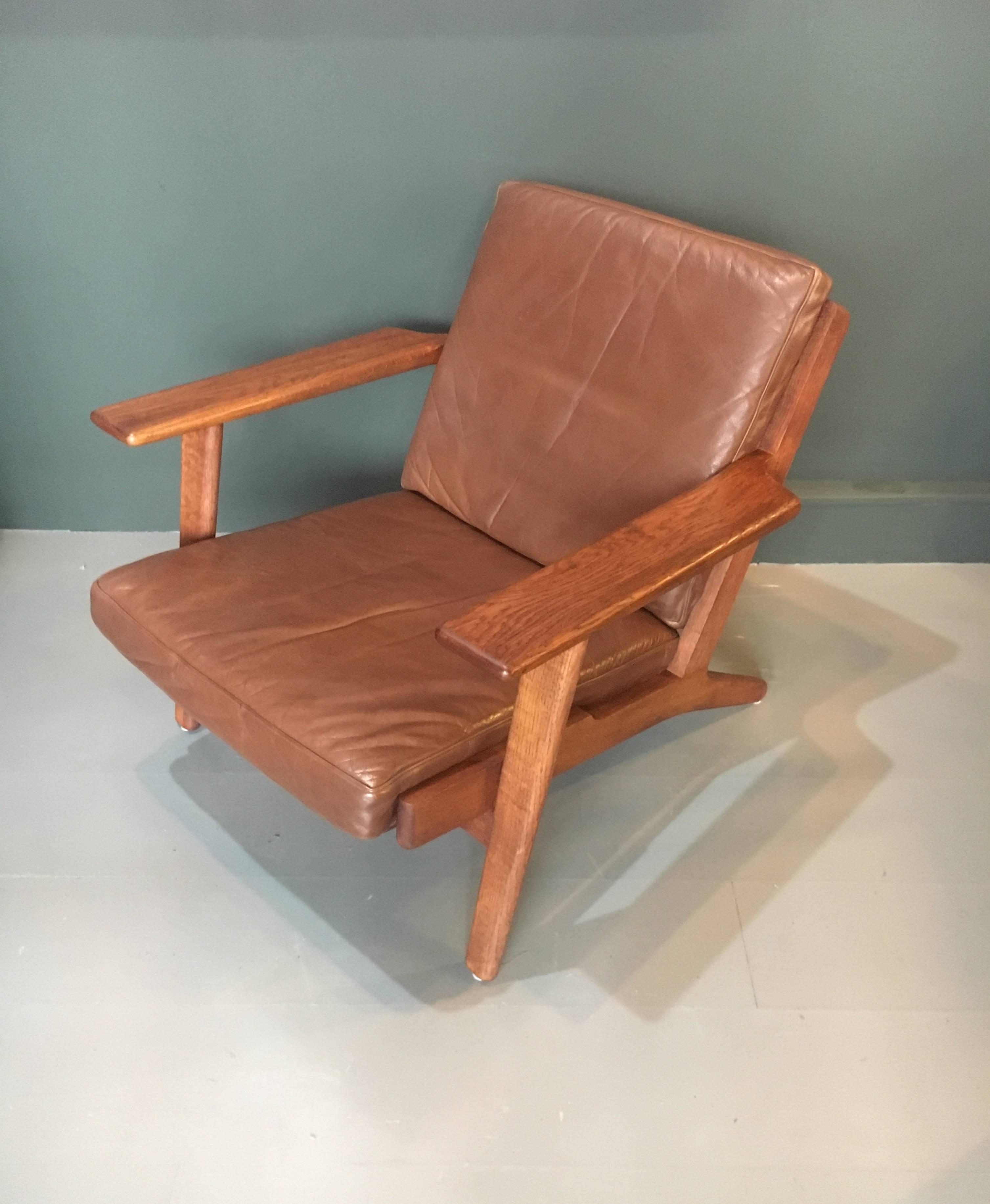 Hans Wegner GE290 Lounge Chair, Original, 1950s Refurbished 2