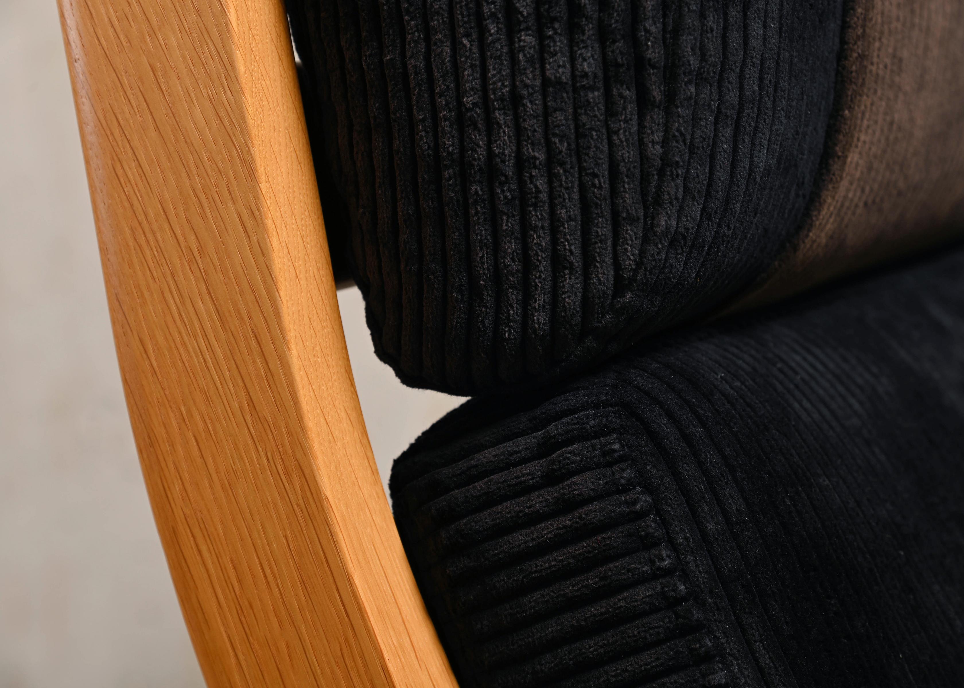 Hans Wegner GE290a Lounge Chair in Black Corduroy Fabric for GETAMA 10