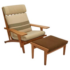 Retro Hans Wegner "GE375" Lounge Chair & Ottoman