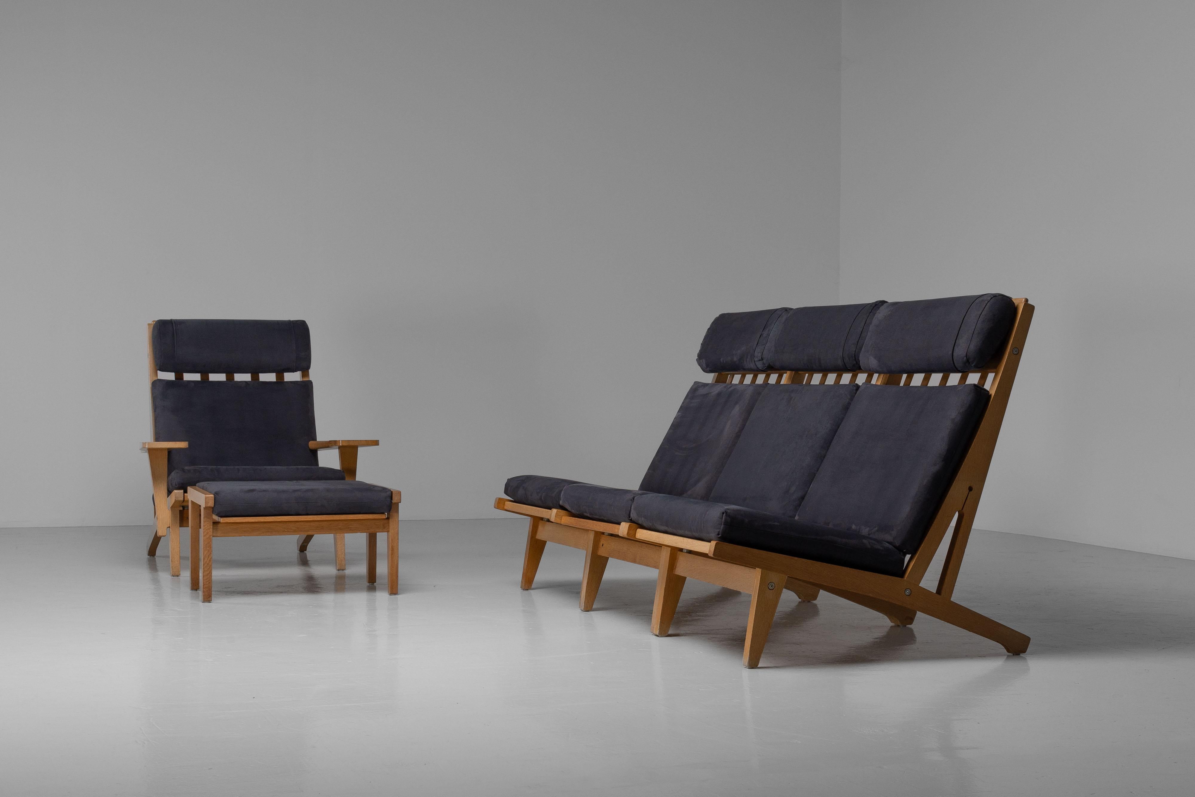 Danois Hans Wegner GE375 groupe de sièges Getama Danemark 1969 en vente