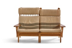 Settee convertible Getama 375 de Hans Wegner en chêne massif