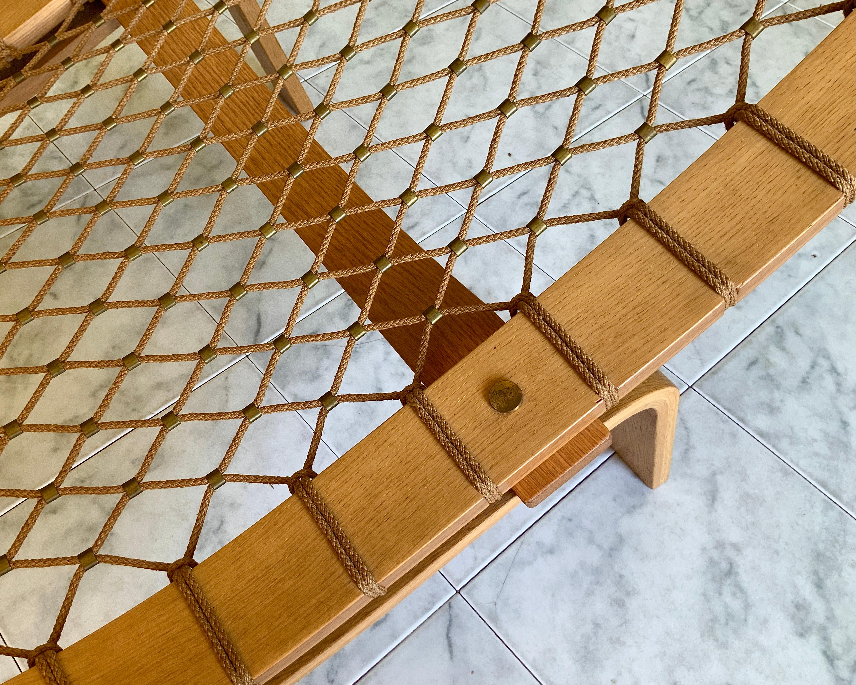 Brass Hans Wegner Hammock Chaise Lounge for GETAMA