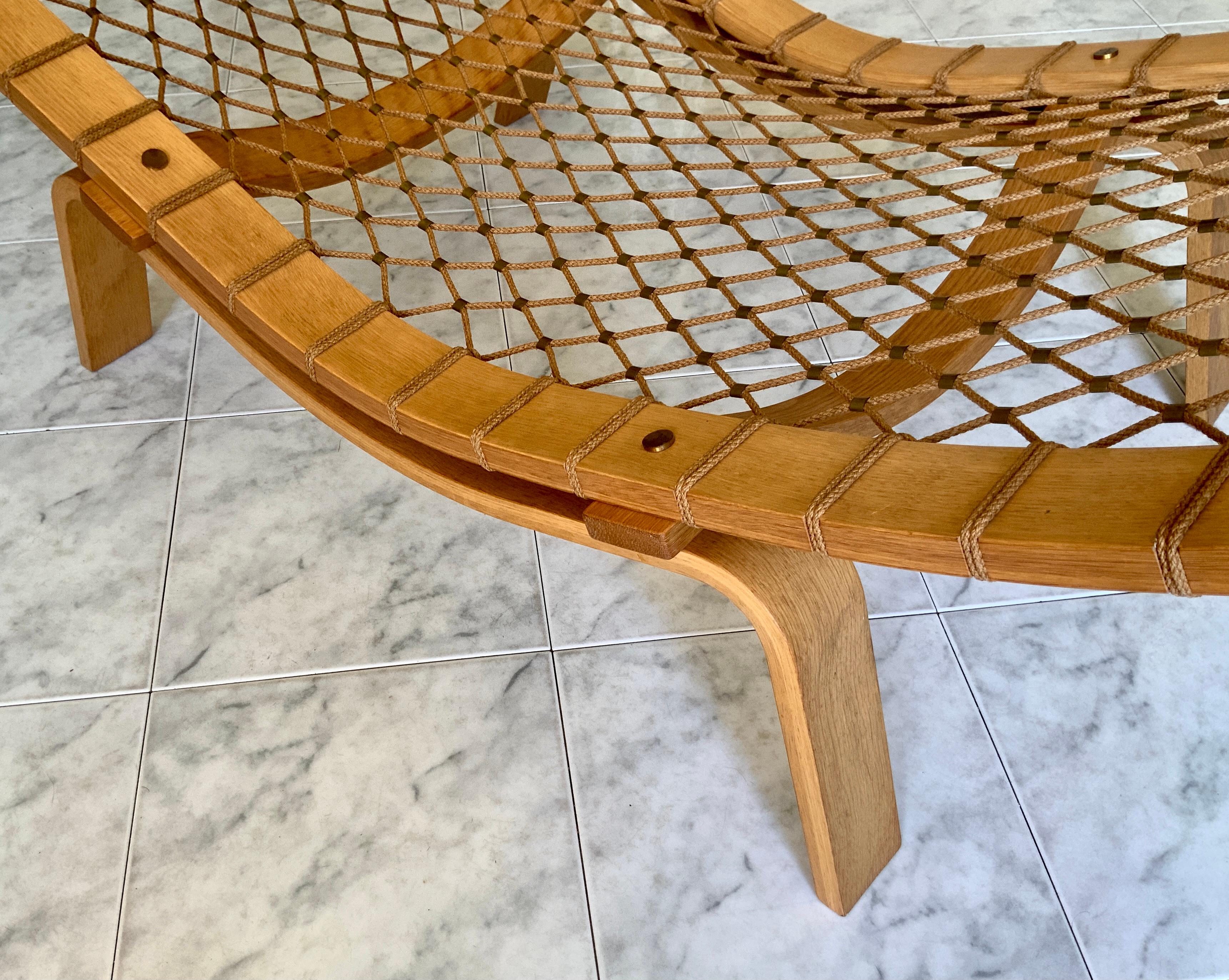 Hand-Crafted Hans Wegner Hammock Chaise Lounge for GETAMA