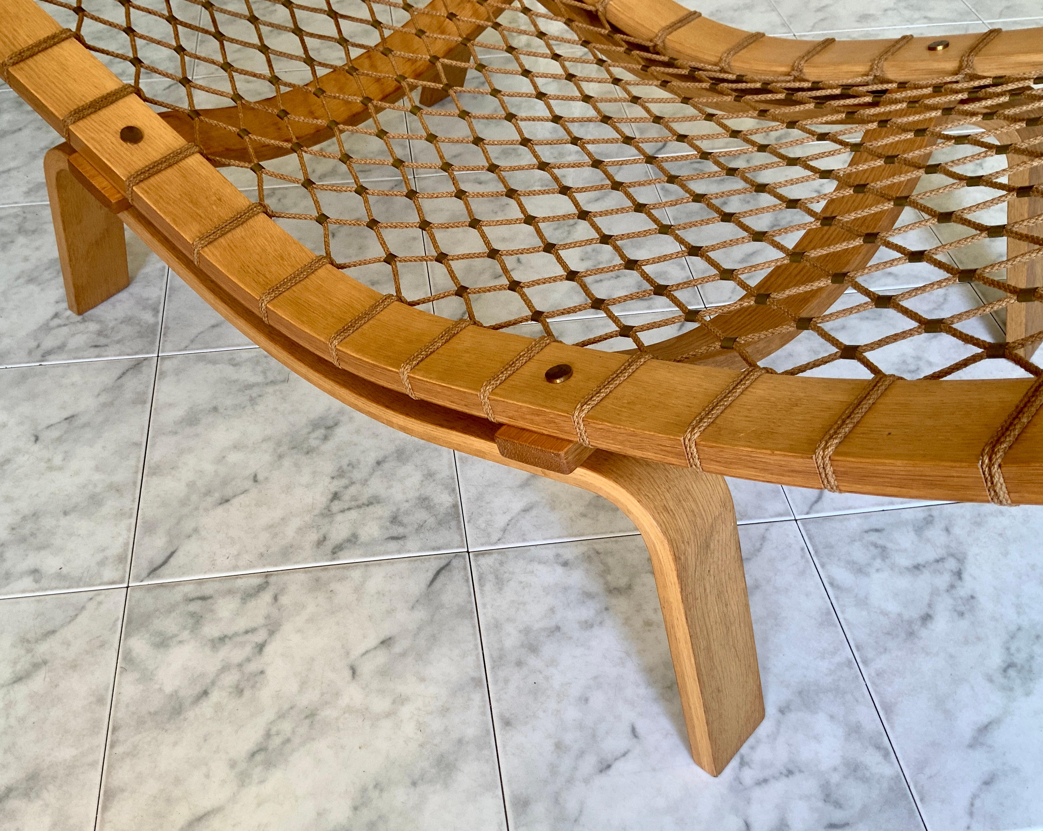 Hand-Crafted Hans Wegner Hammock Chaise Lounge for GETAMA