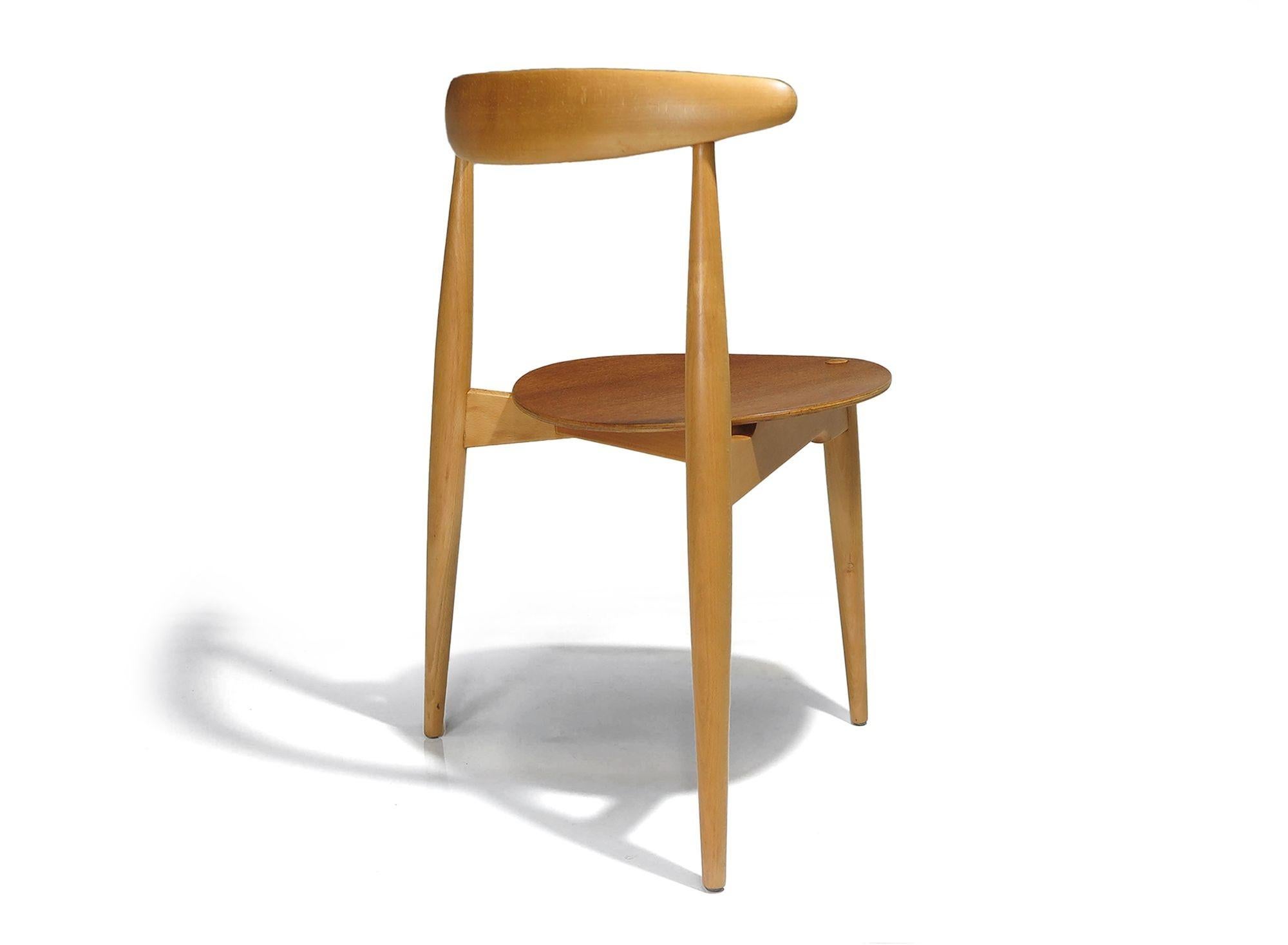 Oiled Hans Wegner Heart Dining Chairs FH 4103 For Sale