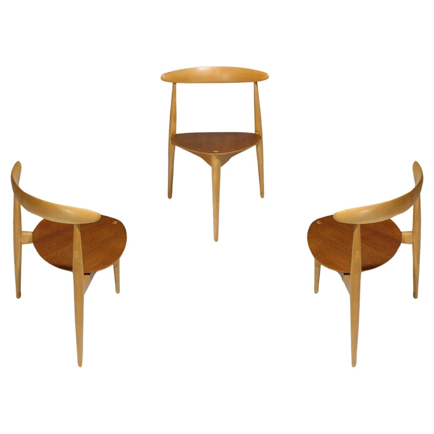 Hans Wegner Heart Dining Chairs FH 4103 For Sale