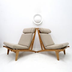 Hans Wegner High Back Lounge Chair, Model GE-375, 1960