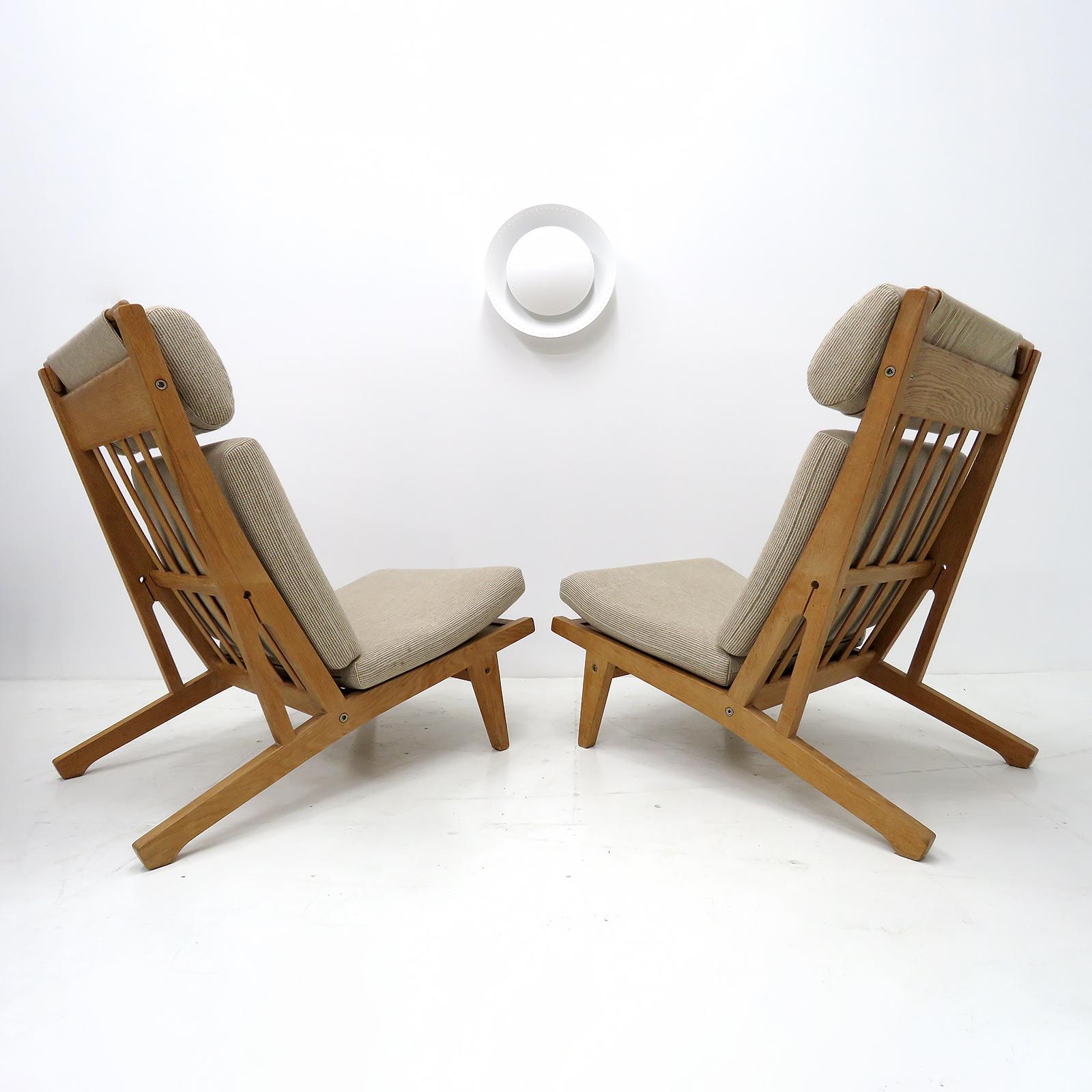 Danish Hans Wegner High Back Lounge Chair, Model GE-375, 1960