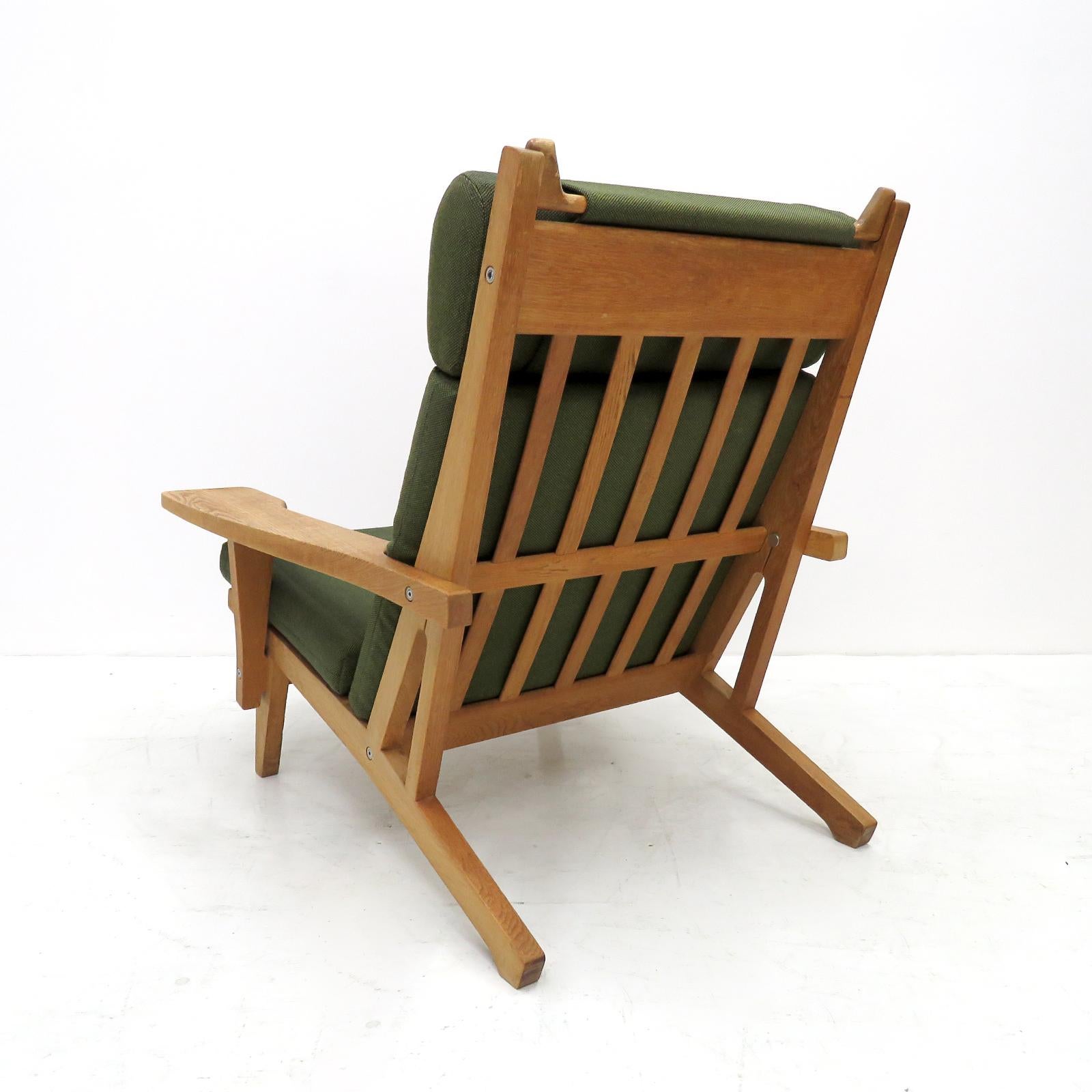 Wool Hans Wegner High Back Lounge Chair, Model GE-375, 1960