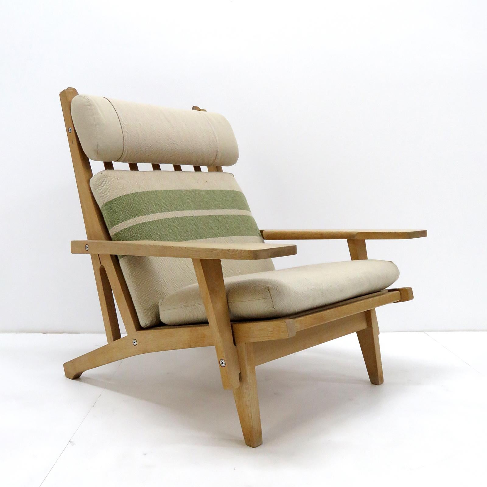 Danish Hans Wegner High Back Lounge Chair, Model GE-375, 1970