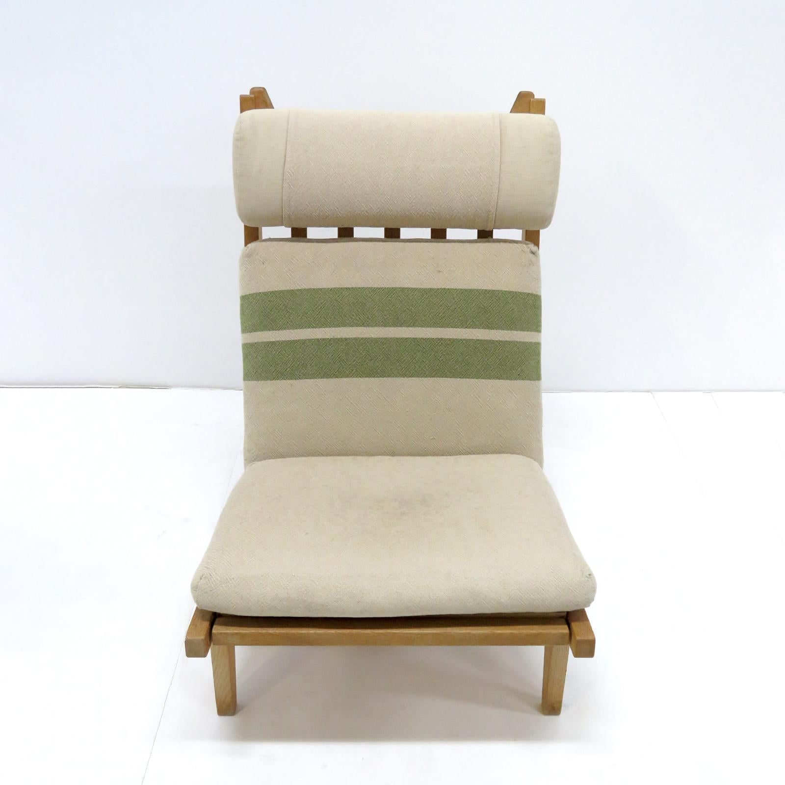 Scandinavian Modern Hans Wegner High Back Lounge Chair, Model GE-375
